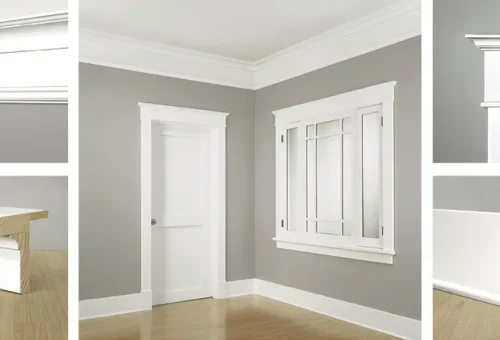Baseboards and crown molding